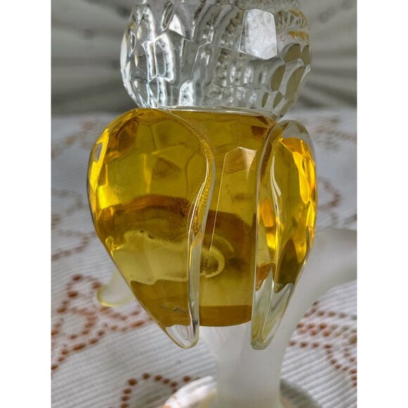 Vintage 1970s Crystal Owl Figurine On a Branch Retro Hippy Decor - Picture 7 of 14